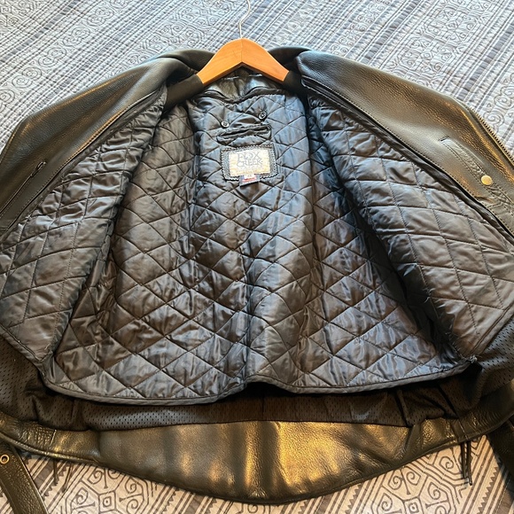 Fox Creek Mens Classic Leather Motorcycle Jacket - Picture 3 of 8